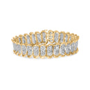 10K Yellow Gold 4.00 Cttw Pave Diamond Classic Link 7" Bracelet (I-J Color, I2-I3 Clarity)-1