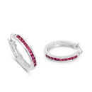 0.99 Carat Genuine Ruby .925 Sterling Silver Earrings-2