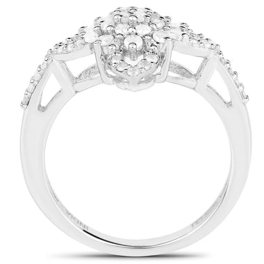 0.55 Carat Genuine White Diamond .925 Sterling Silver Ring - 0