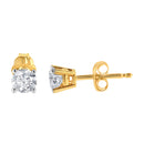AGS Certified 14K Yellow Gold 1/2 Cttw 4 Prong Set Brilliant Round-Cut Solitaire Diamond Push Back Stud Earrings (O-P, Color, SI2-I1 Clarity)-4