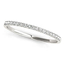 14k White Gold Slim Pave Set Diamond Wedding Band (1/8 cttw)-1