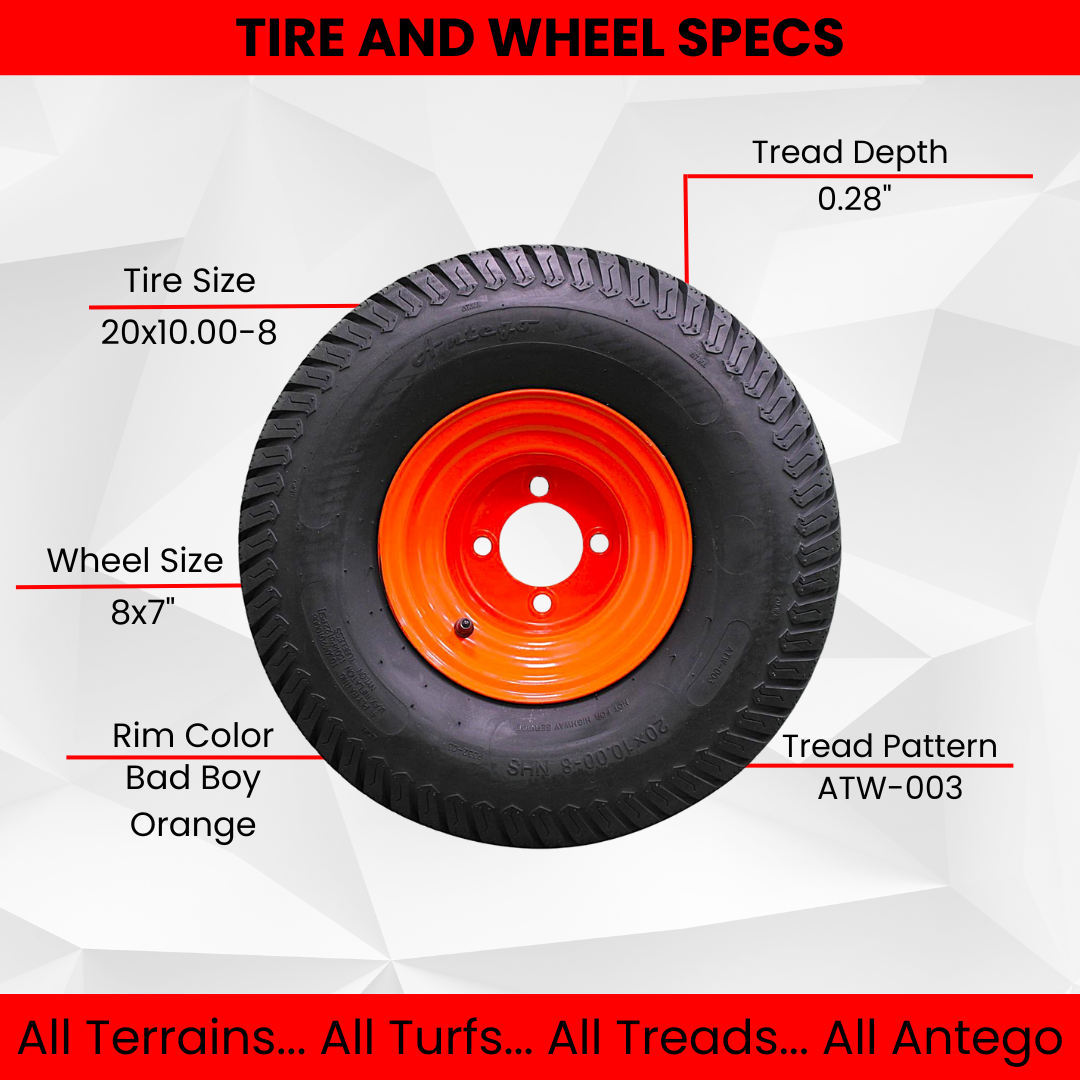 Bad Boy Heavy Duty 20x10.00-8 Tire & Wheel Assemblies (Set of Two).