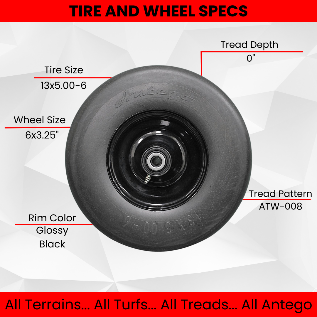 13x5.00-6 Black No Flat Front Solid Tire Puncture Proof Assembly (2 PACK) Replaces Ferris, Snapper Pro, Scag, Toro, Exmark, and Wright.