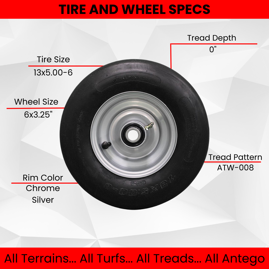 Hustler 13x5.00-6 Pneumatic Tire and 6x3.25 Wheel Assemblies. Fits Rap ...
