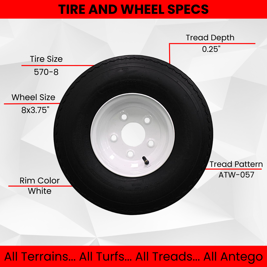 Antego tire and wheel set of 2 5 70x8 trailer tire and wheel assembl