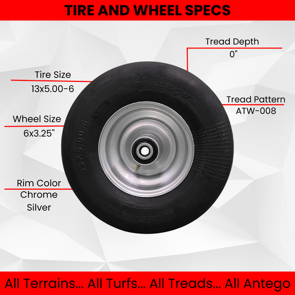 13x5.00-6 Hustler Flat Free Assembly, replaces 605038 fits Fastrak & Raptor SD 36”, 42”, 48” (Set of Two).