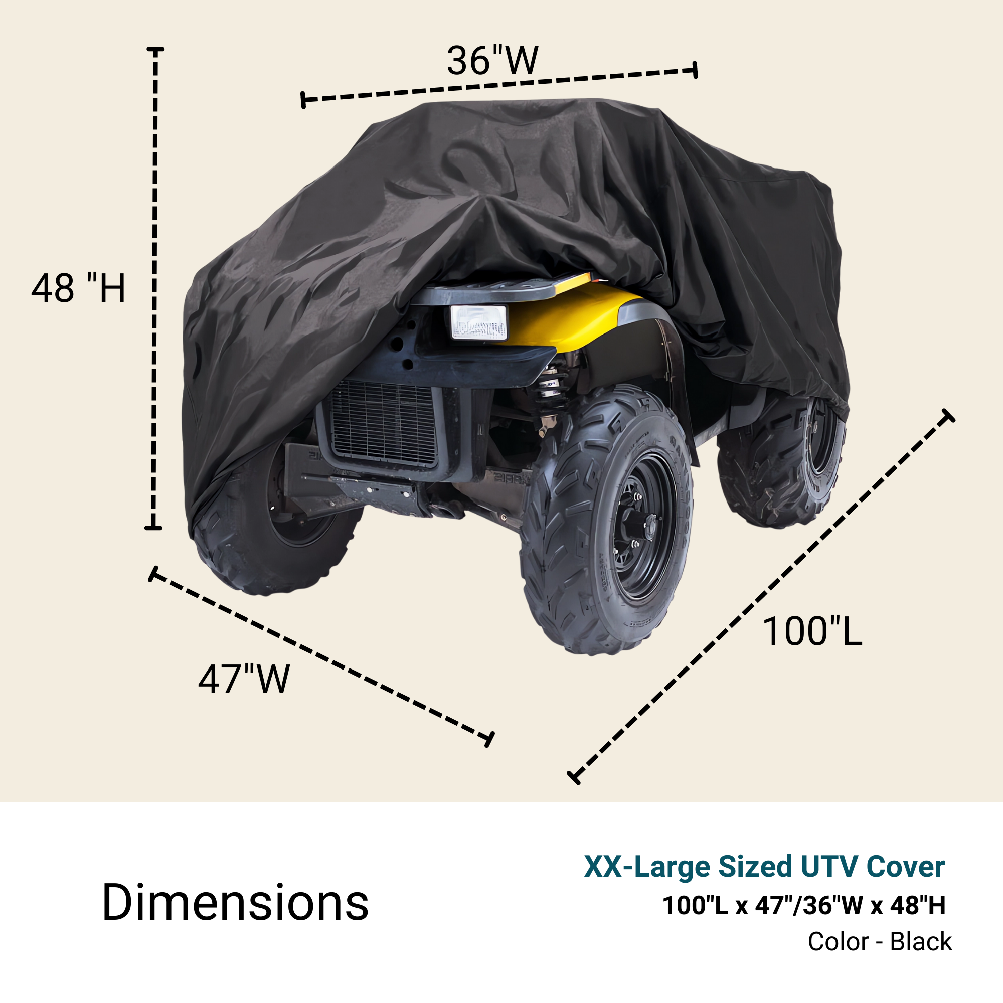 ATV Cover XXL 100"L x 47"/36"W x 48"H - 0