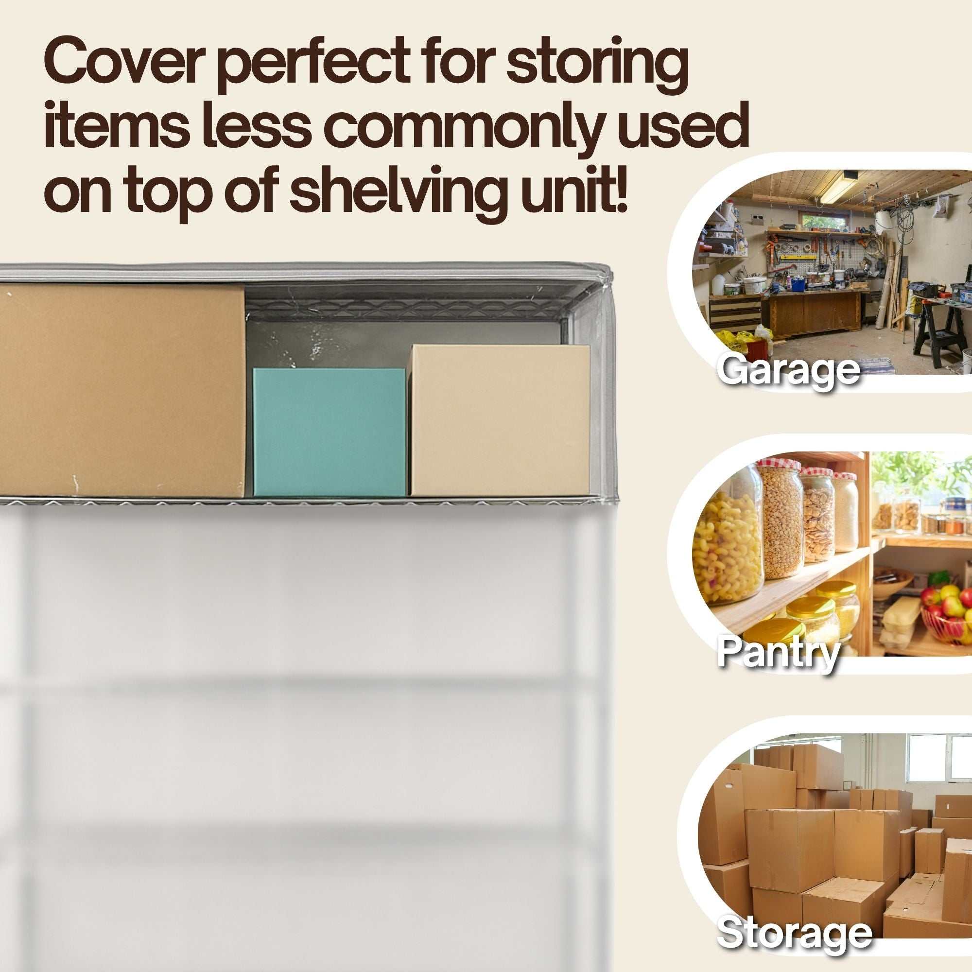 Storage Shelving Top Cover, 48"W x 18"D x 18"H, one side see through panel (Top Part ONLY) - 0