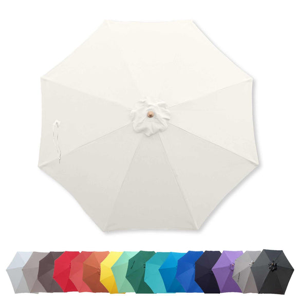 9ft Market Patio Umbrella 8 Rib Replacement Canopy Ivory Off-White