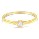 14K Yellow Gold Plated .925 Sterling Silver Miracle Set Diamond Ring (1/20 Cttw, J-K Color, I1-I2 Clarity) - Size 6-7