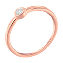14K Rose Gold Plated .925 Sterling Silver Miracle Set Diamond Ring (1/20 Cttw, J-K Color, I1-I2 Clarity) - Size 6-5