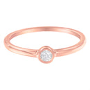 14K Rose Gold Plated .925 Sterling Silver Miracle Set Diamond Ring (1/20 Cttw, J-K Color, I1-I2 Clarity) - Size 6-7