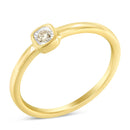 14K Yellow Gold Plated .925 Sterling Silver 1/20 Carat Diamond Square Cushion-Shaped Miracle Set Petite Fashion Promise Ring (J-K Color, I1-I2 Clarity) - Size 6-6