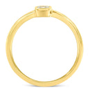 14K Yellow Gold Plated .925 Sterling Silver 1/20 Carat Diamond Square Cushion-Shaped Miracle Set Petite Fashion Promise Ring (J-K Color, I1-I2 Clarity) - Size 6-8