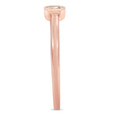 14K Rose Gold Plated .925 Sterling Silver 1/20 Carat Diamond Square Cushion-Shaped Miracle Set Petite Fashion Promise Ring (J-K Color, I1-I2 Clarity) - Size 6-10
