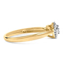 10K Yellow Gold 1/10 Cttw Diamond Heart and Halo Promise Ring-2