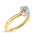 10K Yellow Gold 1/10 Cttw Diamond Heart and Halo Promise Ring-3