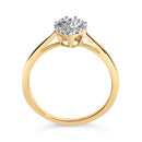 10K Yellow Gold 1/10 Cttw Diamond Heart and Halo Promise Ring-5