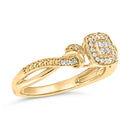 14K Yellow Gold Plated .925 Sterling Silver 1/10 Cttw Round-Cut Diamond Composite Halo Engagement Ring (I-J Color, I3 Clarity)- Size 7-8