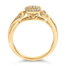 14K Yellow Gold Plated .925 Sterling Silver 1/10 Cttw Round-Cut Diamond Composite Halo Engagement Ring (I-J Color, I3 Clarity)- Size 7-10