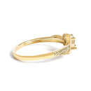 10K Yellow Gold Diamond Cluster Twisted Promise Ring-2