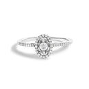 14K White Gold 1/5 Cttw Diamond Oval Shape With Halo Engagement Ring (H-I Color, I1-I2 Clarity) - Size 7-1
