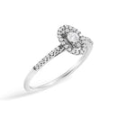 14K White Gold 1/5 Cttw Diamond Oval Shape With Halo Engagement Ring (H-I Color, I1-I2 Clarity) - Size 7-3