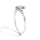 14K White Gold 1/5 Cttw Diamond Oval Shape With Halo Engagement Ring (H-I Color, I1-I2 Clarity) - Size 7-4
