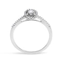14K White Gold 1/5 Cttw Diamond Oval Shape With Halo Engagement Ring (H-I Color, I1-I2 Clarity) - Size 7-5