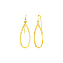 14k Yellow Gold Earrings with Polished Open Teardrop Dangles-1