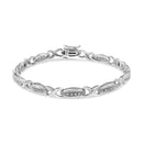 .925 Sterling Silver 1/5 Cttw Round-Cut Diamond "X" Link Bracelet - Size 7.50" (I-J Color, I2-I3 Clarity)-1