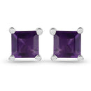 0.80 Carat Genuine Amethyst .925 Sterling Silver Earrings-1