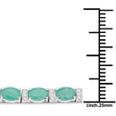 10.47 Carat Genuine Emerald and White Topaz .925 Sterling Silver Bracelet-3