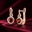 925 Sterling Silver Rose Gold Plated Earrings with CZ in Pavé Setting-1