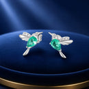 925 Sterling Silver Transparent Glass Earrings with CZ for Women-2