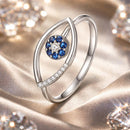 925 Sterling Silver Oxidized Ring with Pavé Setting CZ, 0.9*1.6 cm for Women-1