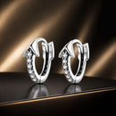 925 Sterling Silver Earrings with Pavé Setting CZ and Oxidized Finish-1