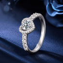 925 Sterling Silver Moissanite 0.5ct Heart Ring for Women Size 6-2