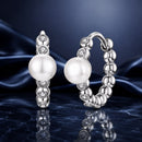 925 Sterling Silver White Gold Plated Moissanite & Pearl Earrings for Women-1