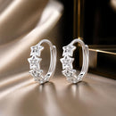 925 Sterling Silver Earrings with Pavé Setting, Size: 13*5mm, for Women-1