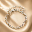 925 Sterling Silver Plated White Gold Adjustable Bracelet for Women-1
