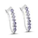 0.98 Carat Genuine Tanzanite .925 Sterling Silver Earrings-1
