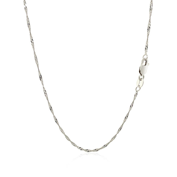 14k White Gold Singapore Chain 1.5mm