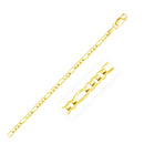 3.1mm 14k Yellow Gold Solid Figaro Bracelet-1