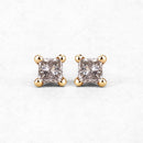 0.31 Carat Genuine Champagne Diamond 14K Yellow Gold Earrings (I1-I2)-4