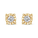 10K Yellow Gold Plated .925 Sterling Silver 1/10 Cttw Round Brilliant-Cut Diamond Miracle-Set Stud Earrings (J-K Color, I3 Clarity)-6