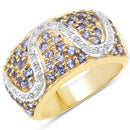 1.38 Carat Genuine Tanzanite .925 Sterling Silver Ring-1