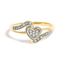 10K Yellow Gold Diamond Accent Filigree Heart Promise Ring (I-J Color, I3 Clarity)- Size 7-1