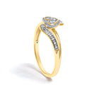 10K Yellow Gold Diamond Accent Filigree Heart Promise Ring (I-J Color, I3 Clarity)- Size 7-4