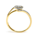 10K Yellow Gold Diamond Accent Filigree Heart Promise Ring (I-J Color, I3 Clarity)- Size 7-5